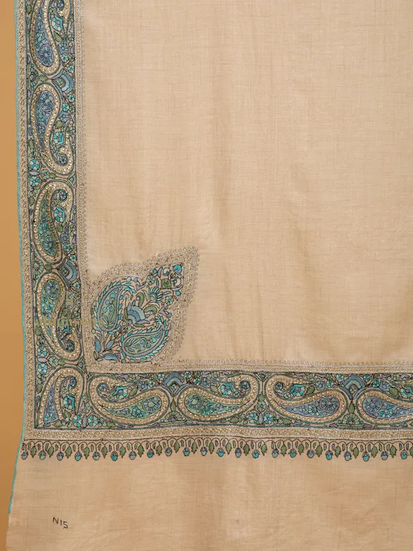 Handloom Pure Pashmina Shawl-Border Embroidery