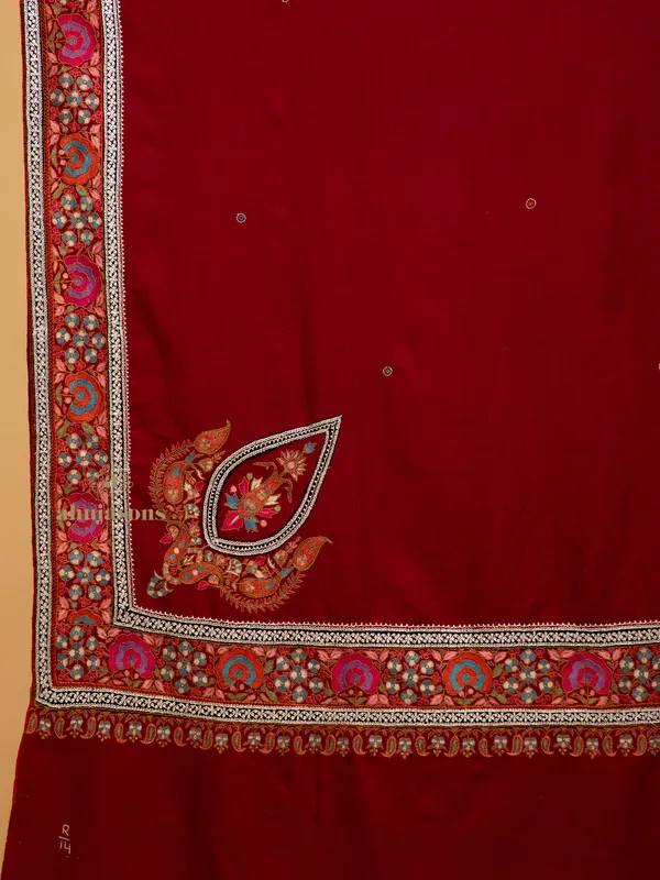 Handloom Pure Pashmina Shawl-Border Embroidery