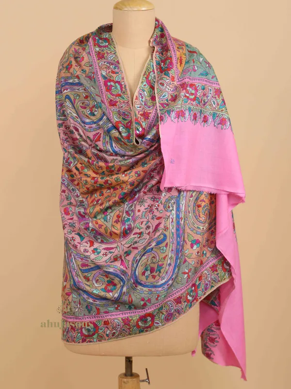 Handloom Pure Pashmina Shawl-Gulabdaar