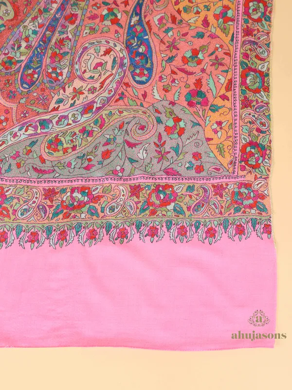 Handloom Pure Pashmina Shawl-Gulabdaar