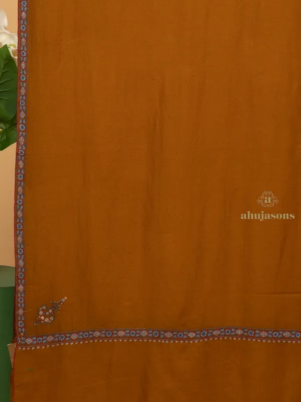 Handloom Pure Pashmina Shawl-Border Embroidery