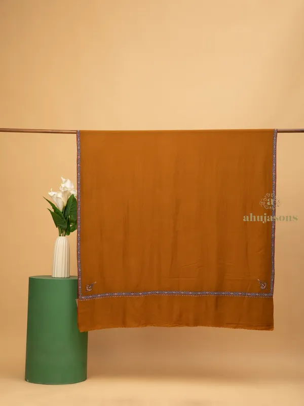 Handloom Pure Pashmina Shawl-Border Embroidery