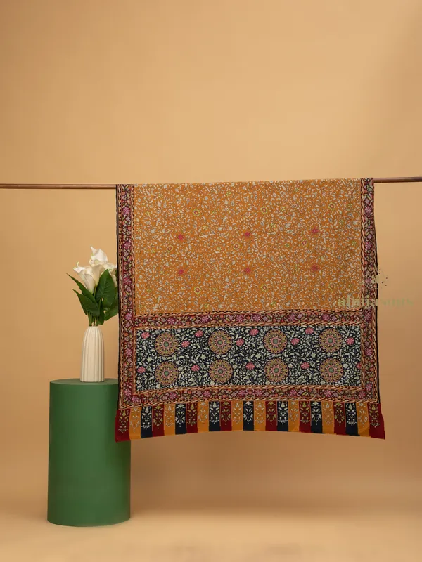 Handloom Pure Pashmina Shawl-Kalamkari