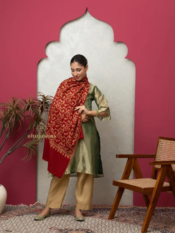 Handloom Pure Pashmina Shawl-Jaal