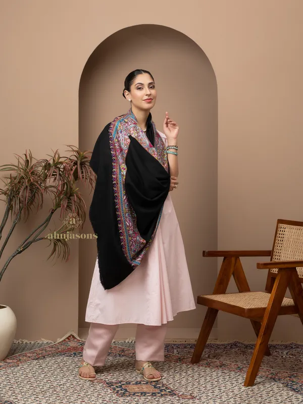 Handloom Pure Pashmina Shawl-Gulabdaar