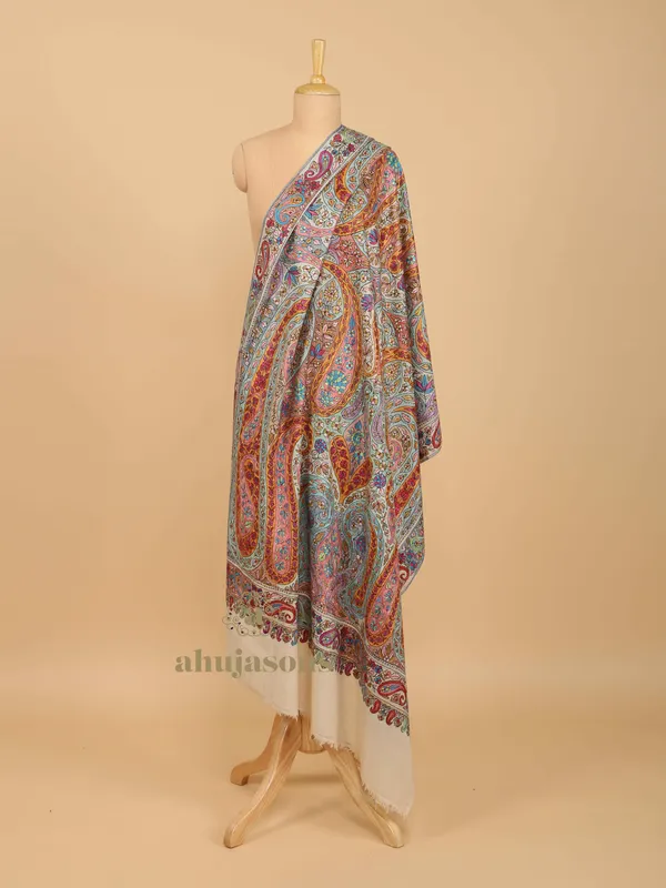 Handloom Pure Pashmina Shawl-Gulabdaar