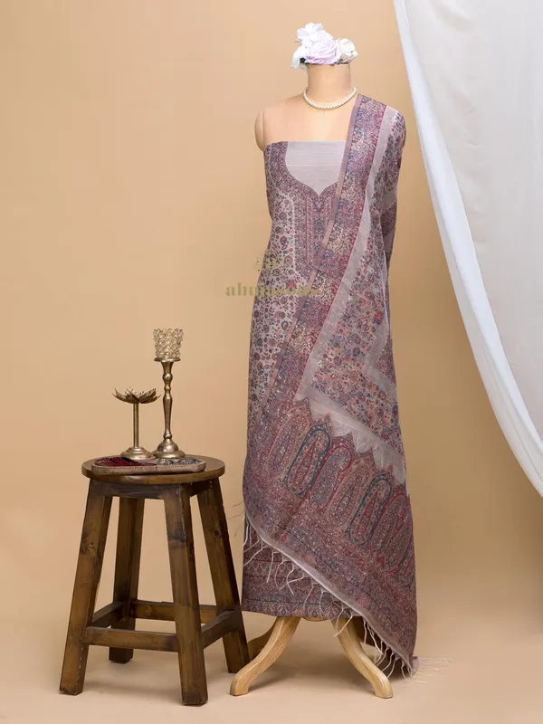 Cotton Silk Suit With Zari Weaving