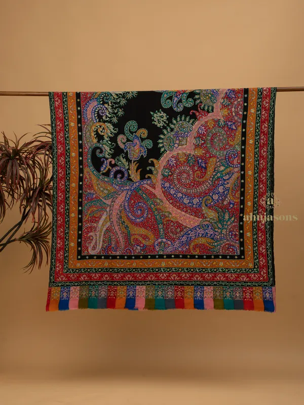 Handloom Pure Pashmina Shawl-Kalamkari