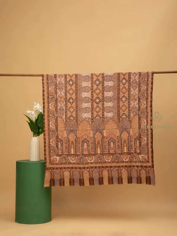 Handloom Pure Pashmina Shawl-Kalamkari