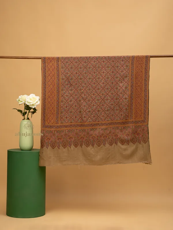 Handloom Pure Pashmina Shawl-Jama