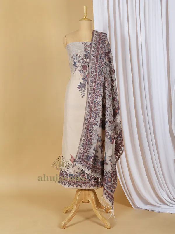 Cotton Silk Suit With Zari Weaving