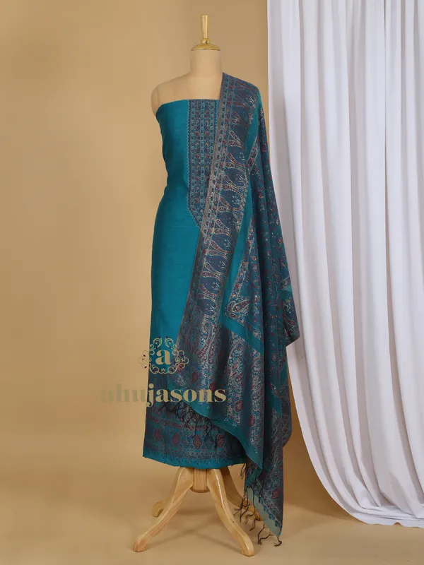 Cotton Silk Suit With Zari Weaving