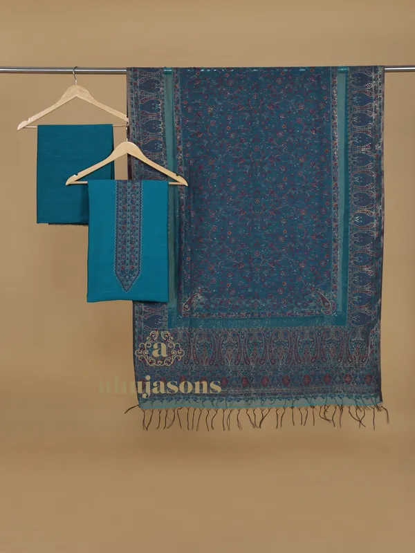 Cotton Silk Suit With Zari Weaving