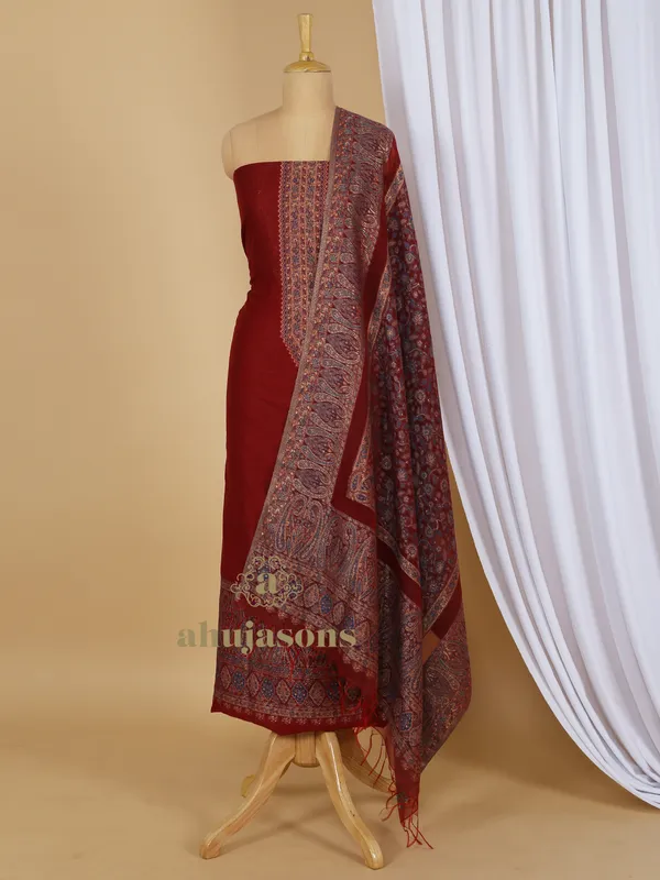 Cotton Silk Suit With Zari Weaving