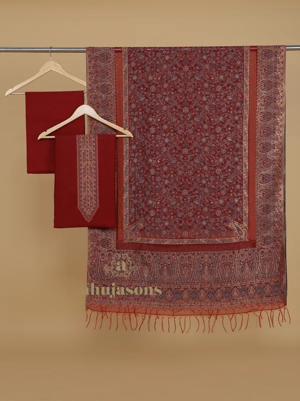 Cotton Silk Suit With Zari Weaving
