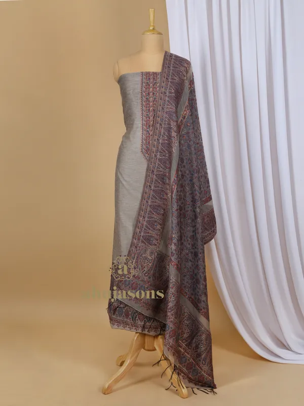 Cotton Silk Suit With Zari Weaving