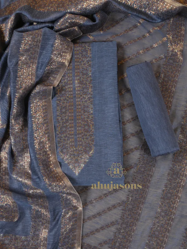 Cotton Silk Suit With Zari Weaving