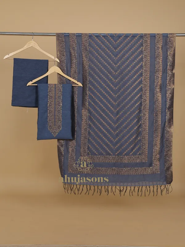 Cotton Silk Suit With Zari Weaving