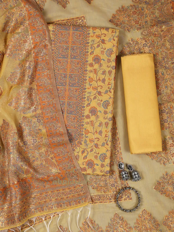 Cotton Silk Unstiched Suit