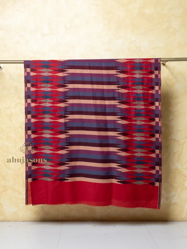 Red Woollen Shawl with Kani Embroidery