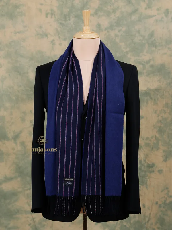 Elevate Your Look with the Elegant Blue Cashmere Muffler