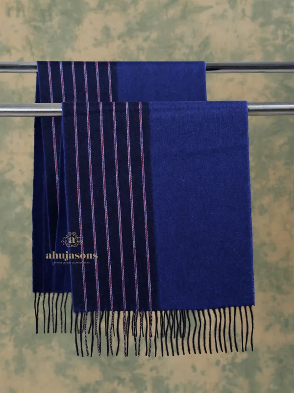 Elevate Your Look with the Elegant Blue Cashmere Muffler