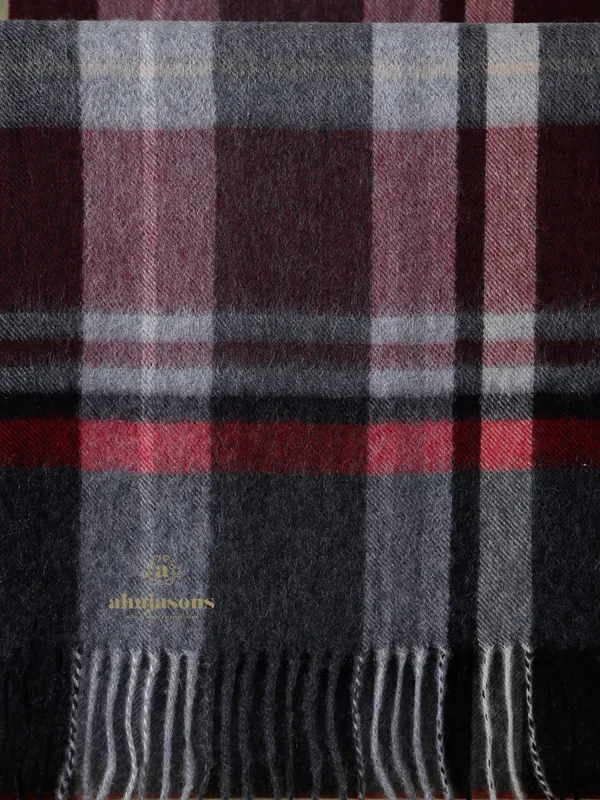 Elevate Your Look with the Elegant Black and Red Cashmere Muffler