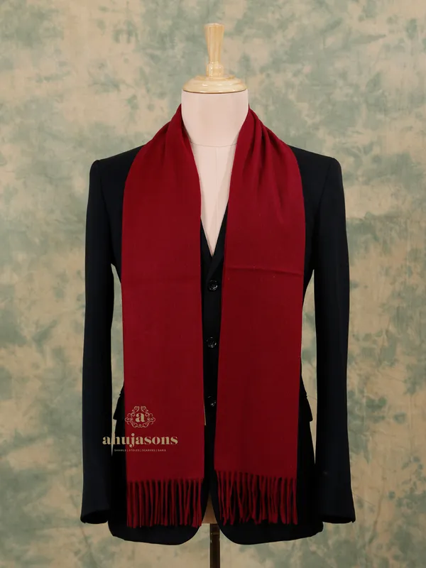 Elevate Your Look with the Elegant Red Cashmere Muffler