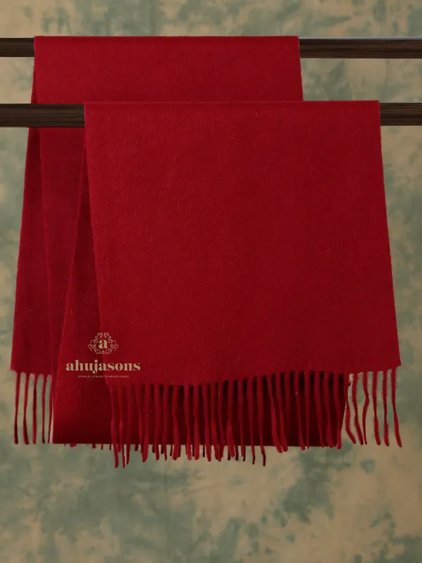 Elevate Your Look with the Elegant Red Cashmere Muffler