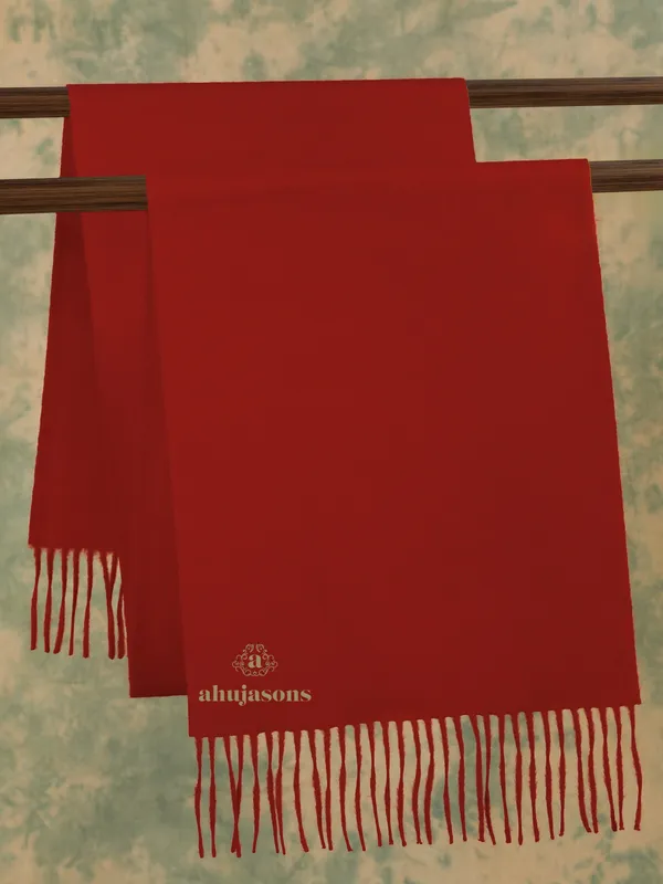 Elevate Your Look with the Elegant Red Cashmere Muffler