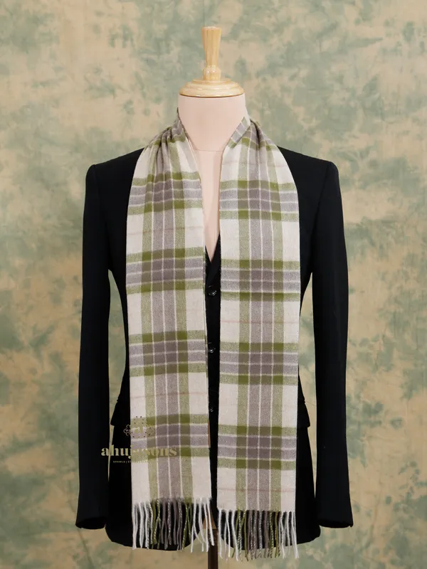 Stay Stylish This Winter with Our Cream and Green Cashmere Muffler