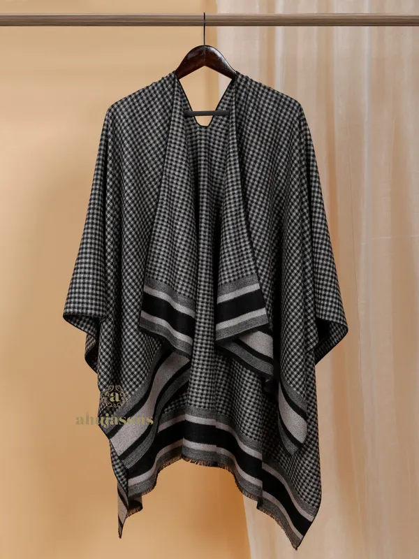 Sophisticated Charcoal Grey Poncho