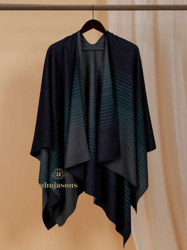 Teal & Black Statement Poncho