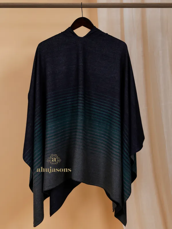 Teal & Black Statement Poncho