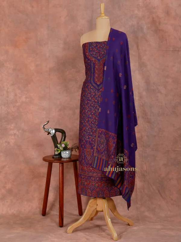 Timeless Purple Unstitched Wool Suit for Custom Elegance