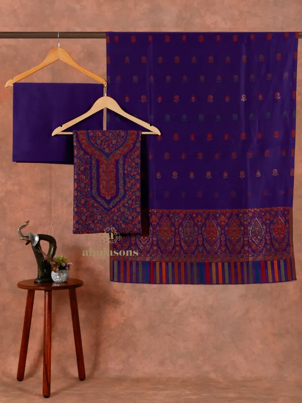 Timeless Purple Unstitched Wool Suit for Custom Elegance