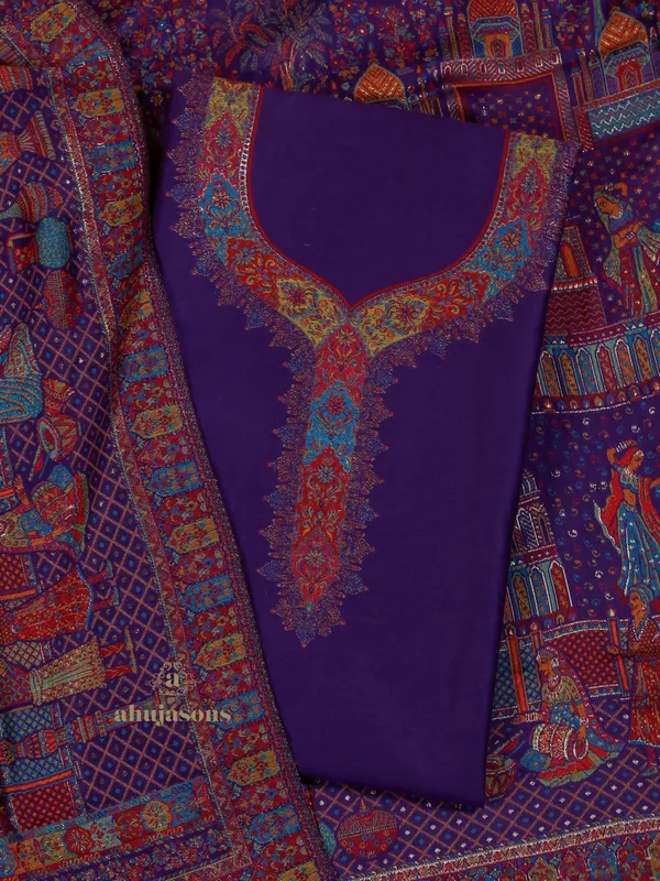 Timeless Purple Unstitched Wool Suit for Custom Elegance