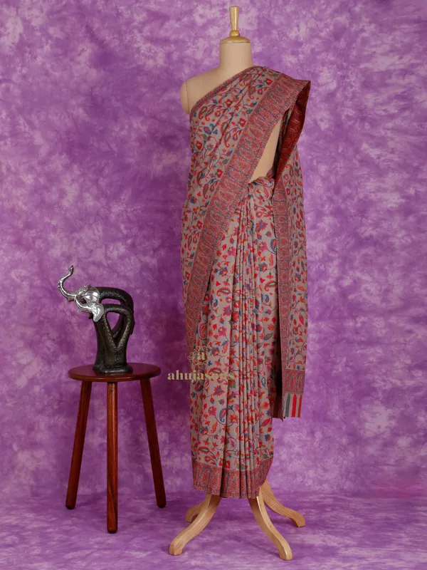 Timeless Grace: Natural-Hued Kani Weave Cotton Silk Saree