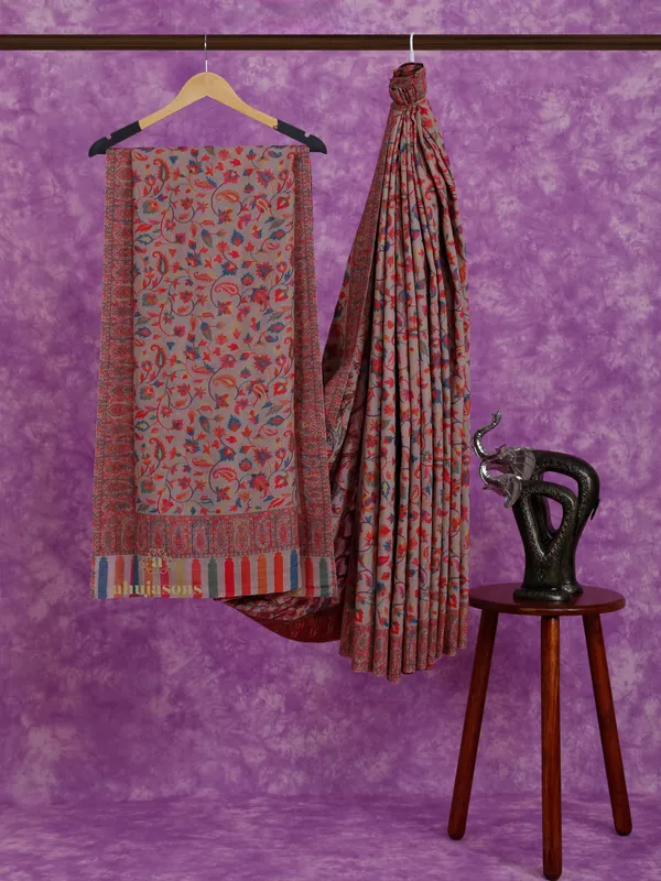 Timeless Grace: Natural-Hued Kani Weave Cotton Silk Saree