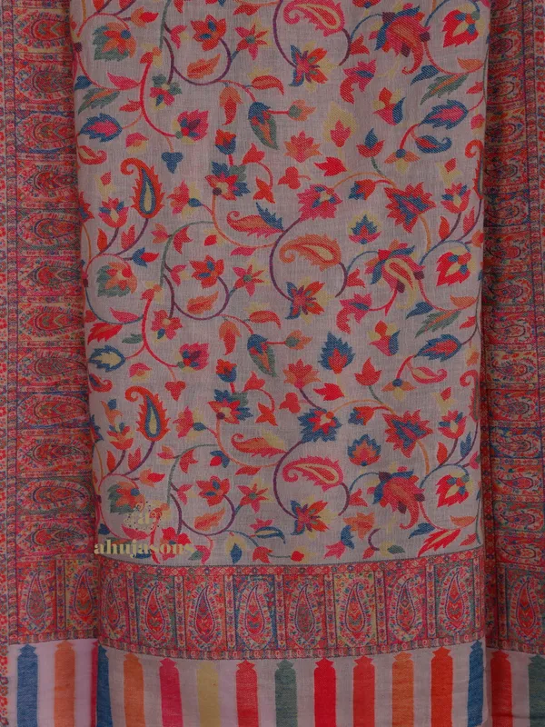 Timeless Grace: Natural-Hued Kani Weave Cotton Silk Saree
