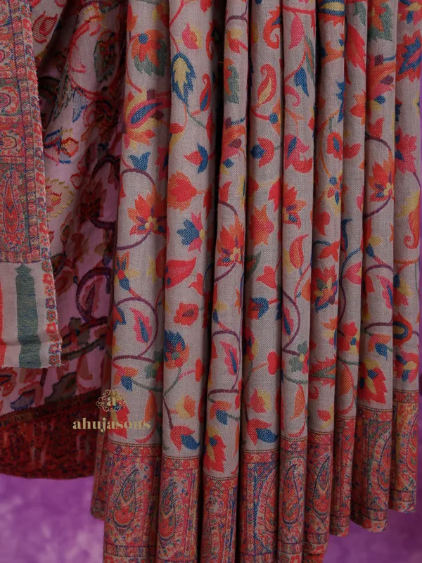 Timeless Grace: Natural-Hued Kani Weave Cotton Silk Saree