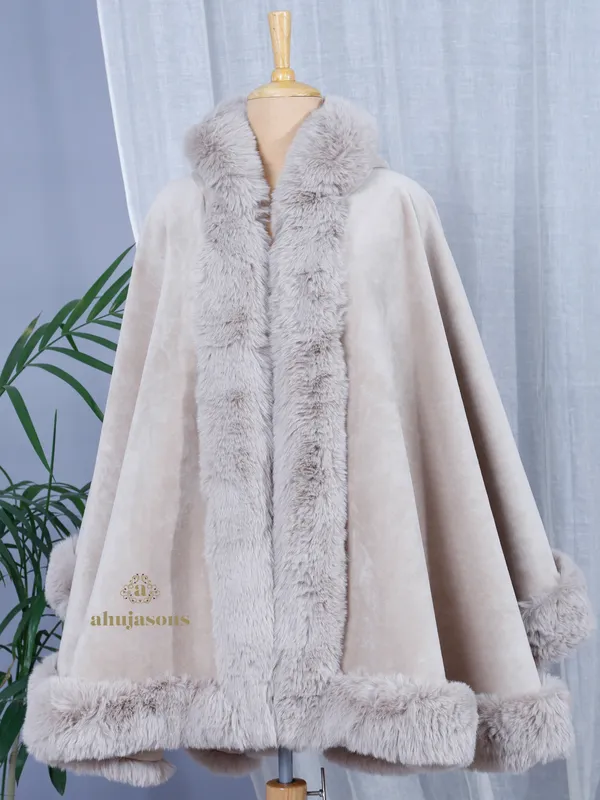 Snow White Luxe Fur Poncho