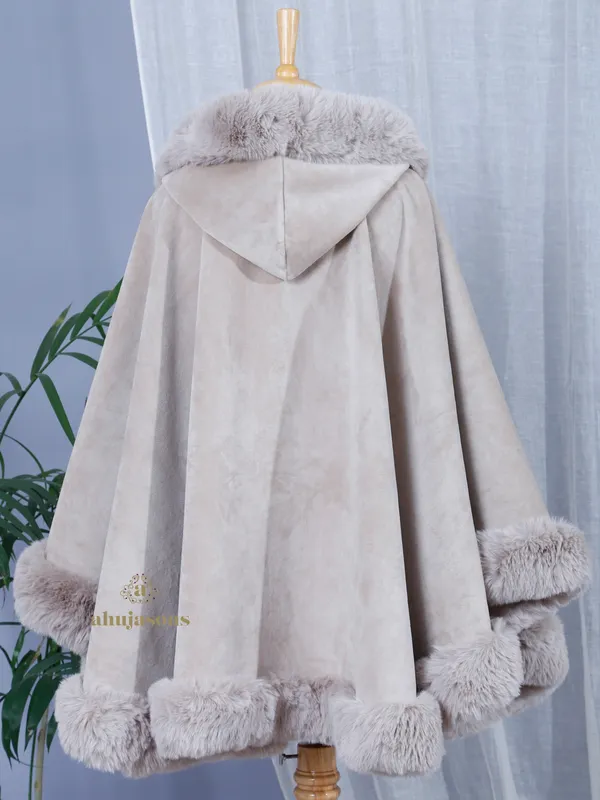 Snow White Luxe Fur Poncho