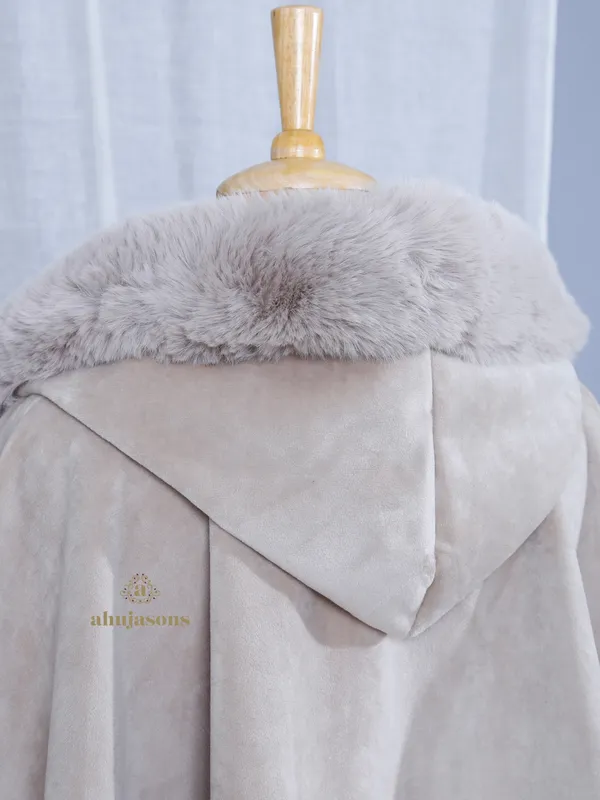 Snow White Luxe Fur Poncho