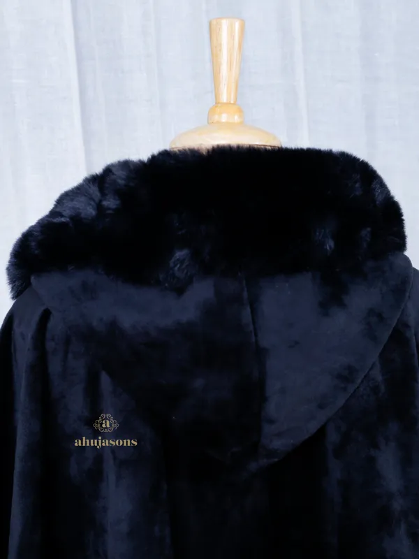 Majestic Royal Blue Fur Poncho