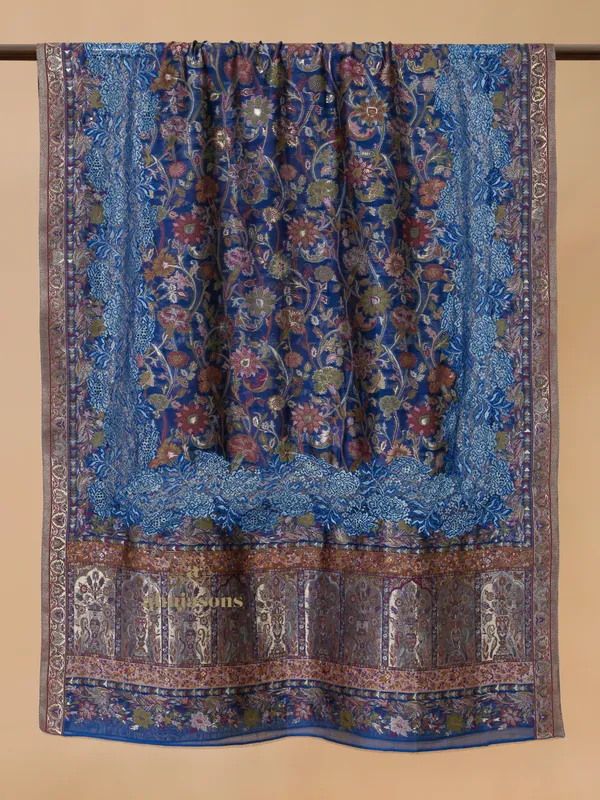 Midnight Breeze Pure Silk Dupatta with Delicate Lace