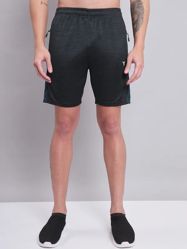 Technosport Men's Active Dark Carbon Running Shorts