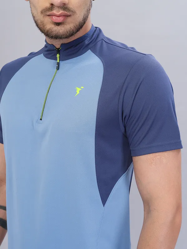 Technosport Mens Active Zip Neck T-shirt
