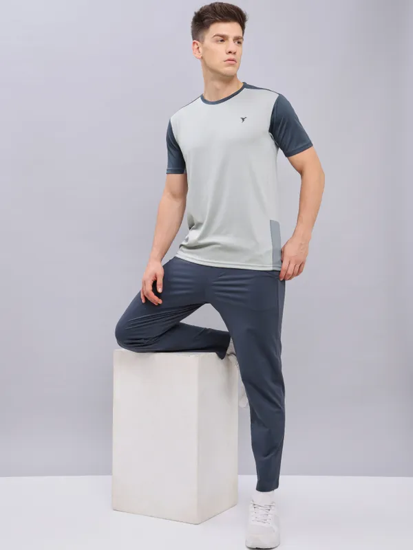 Technosport Men's Active Light Grey Running T-Shirt