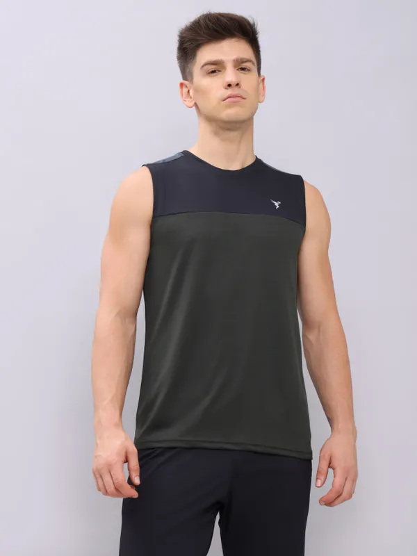 Technosport Men's Active Pine Green Tank Top